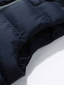 女士羽绒背心无袖拉链外套，秋冬季休闲叠穿外套 - 藏蓝色 - 查看 7