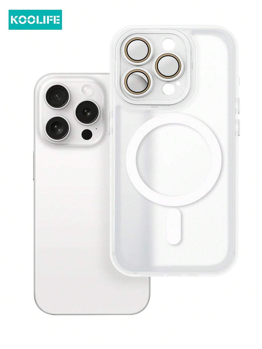 1 Stück Koolife Apple 17 Magnetische kabellose Ladeabdeckung mit vollständigem Schutz, Fallschutz und Linsenschutzfolie, TPU+PC matter Oberfläche, kompatibel mit Apple 17 ProMax/17/17 Pro/17 Air/16/16 Pro/16 Plus/16 ProMax/ 11/11 Pro/11 ProMax/12/12 Pro/12 ProMax/13/13 Pro/13 ProMax/14/14 Pro/14 ProMax/14 Plus/15/15 Pro/15 Plus/15 ProMax - mattweiß - Übersicht 1