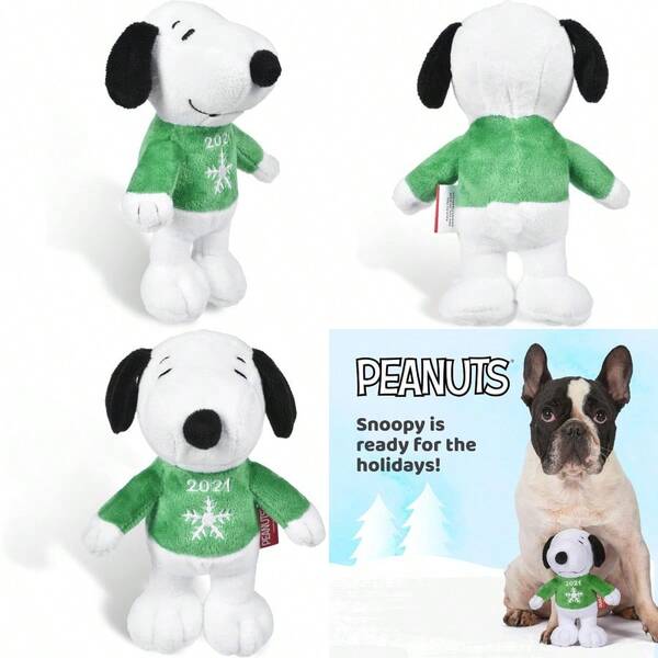 For Pets 6 Holiday 2021  Plush Dog Toy With Squeaker Green  Holiday Plush Dog Toy Small Squeaky Dog Toys - Soft Stuffed Dog Toys Officially Licensed FF19107