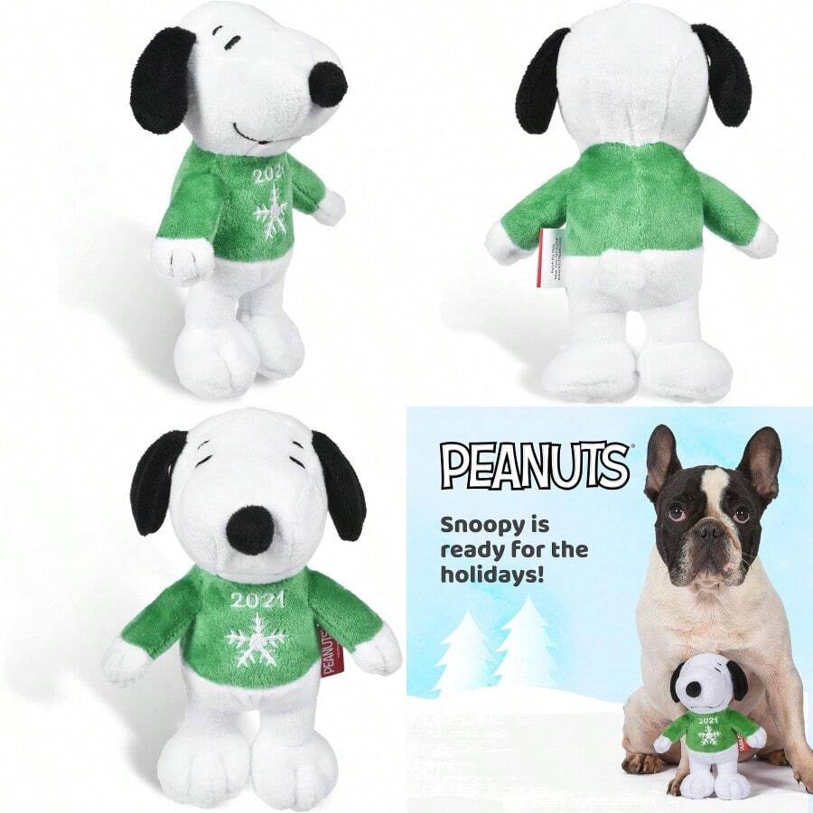For Pets 6 Holiday 2021  Plush Dog Toy With Squeaker Green  Holiday Plush Dog Toy Small Squeaky Dog Toys - Soft Stuffed Dog Toys Officially Licensed FF19107