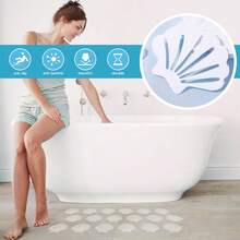 12片装浴室防滑贴纸，自粘式，贝壳图案防滑淋浴踏板贴纸，淋浴房垫，老年人防滑垫，浴室防摔贴纸，浴室配件