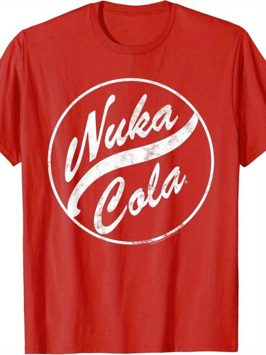 Fallout Video Game Distressed Round Logo T-ShirtAll Season 220g Cotton Single Sided Printed Crew Neck Short Sleeve T Shirt _1 - màu sắc - Xem 1