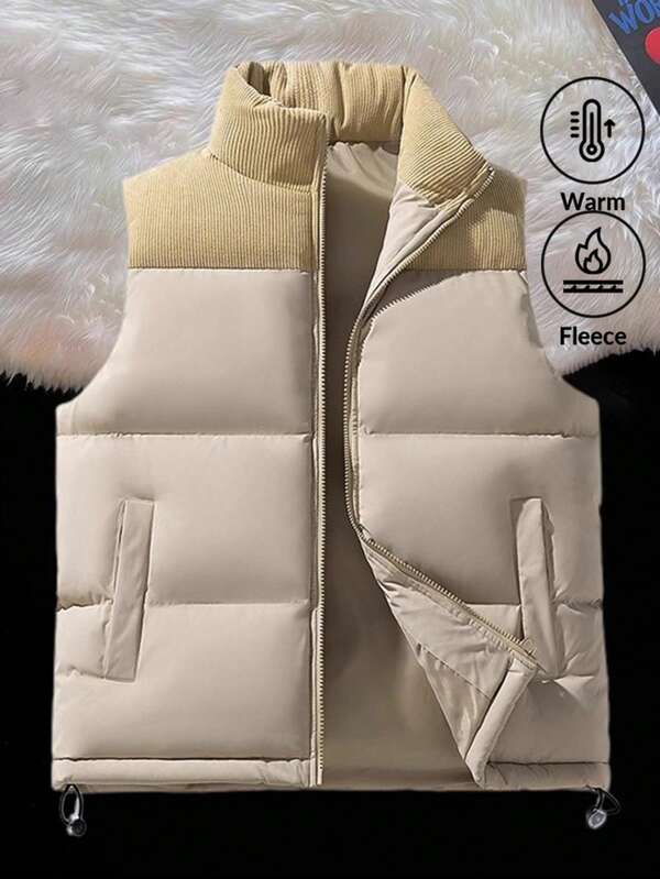 Herbst- und Winteroberbekleidung Splicing verstärkter Weste für Herren 2025 Neues Modell Tanktop, Pferdeklammer verstärkter Plüschmantel, Herbstoutfits, Winteroutfits