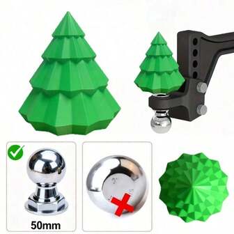 1pc 50mm Christmas Car Tow Bar Cover, Pine Tree