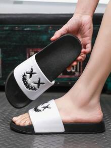 Plus Size 23# Men's Summer Slippers, Size 36-48, Outdoor Comfortable Casual Shoes, Lightweight Non-Slip House Slippers, Wear-Resistant Breathable Men's Sandals, Outdoor & Daily Wear (Asymmetric Pattern). The Soles Of These Slippers Are Made Of EVA Material. Do Not Expose To Direct Sunlight For A Long Time, Otherwise The Shoes Will Shrink. - 1975 White - View 3