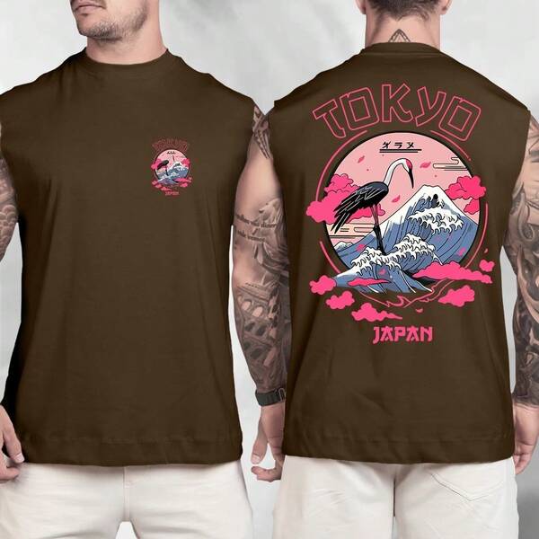 Camiseta Regata Oversized Streetwear Estampada Tokyo Japan