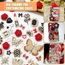 Junk Case Charms Red Black Bow Flower Charm Phone Cases 3D Gold Junk Case Kit Elegant Heart Bear Big Charms Customizing Accessories - 最初的 - 查看 7