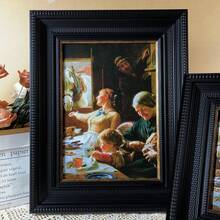 1 ramă foto mică de lux în stil american, cu margine aurie neagră, colaj foto vintage A4 de 6/7/8/10 inch, potrivită pentru noptieră în dormitor sau pentru agățat pe perete - Negru mic cu garnitură aurie - Vizualizare 2