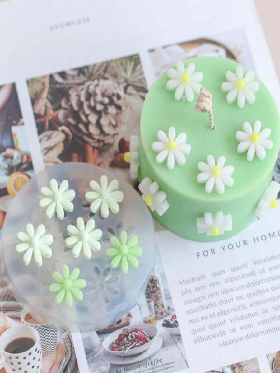 Molde de silicona con diseño de margarita para hacer difusor de fragancia para coche DIY - Blanco - Ver 1