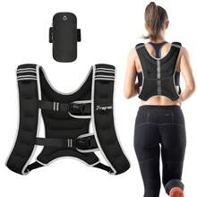 Fragraim Weighted Vest For Women Men, 8lb/10lb/12lb/16lb/22lb/25lb/30lb Rucking Vest With Reflective Stripe For Running, Walking, Strength Training, Fitness, Home Gym Workout - Black - View 2