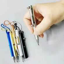 链式短款迷你触控笔，适用于智能手机和平板电脑，通用圆盘式触控电容笔，可夹在笔夹上，用于绘画和书写，可伸缩，可像珠宝吊坠一样隐藏，书写笔，隐藏式 - 彩色 - 查看 3