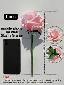 10/5/11/3/6/8支/1支人造卷曲玫瑰（白色/粉色/酒红色/白粉相间），26厘米/10.23英寸，逼真花朵，保湿，适用于婚礼摄影装饰、家居花园阳台桌面装饰、乳胶玫瑰花束、情人节派对套装、房间、家居、墙面、浴室、卧室装饰 - 彩色 - 查看 15