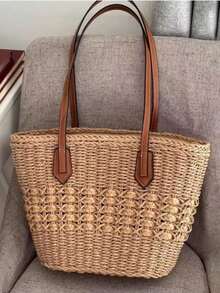 Bolsa de Palha Estruturada – Estilo e praticidade em um só acessório - Bege - Visão 2