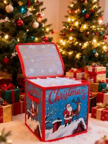 4-Layer Christmas Ornament Storage Box With Dividers And Handle, Holds Up To 64 Ornaments Up To 3 Inches In Diameter, Holiday Decoration Accessories Container, Christmas Decoration Storage Box, Ornament Storage, Decoration Storage Box, Plastic Ornament Storage Box, Christmas Storage Container