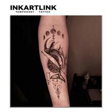 INKARTLINK 指南针纹身贴纸，革命性技术纹身贴纸，半永久纹身贴纸，逼真纹身贴纸，临时纹身贴纸，防水，外观逼真，小众设计纹身贴纸，植物纹身贴纸 - 黑色 - 查看 7