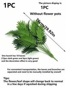 1/20件装大型仿真植物，带花苞和背叶，花束造型，适用于春季、秋季婚礼、家居餐厅、卧室装饰、节日生日派对、户外花园装饰。 - 綠色 - 查看 2