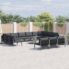 Garden Sofa Set Anthracite Steel - Multicolor - View 1
