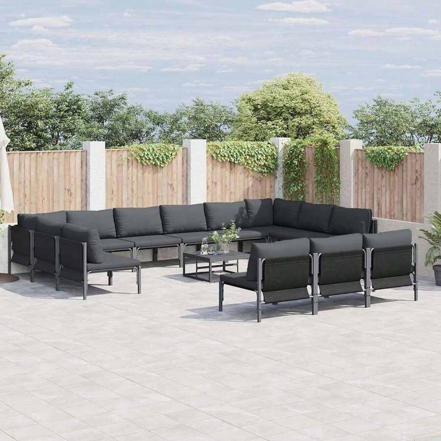 Garden Sofa Set Anthracite Steel - Multicolor - View 1