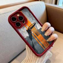 Cubierta de teléfono con diseño de canasta de baloncesto gris y naranja para uso diario y deportivo - Blanco - Ver 6