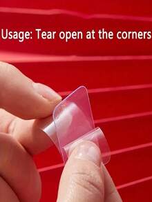 60 piezas / Set de cinta adhesiva doble cara de uso múltiple - Tiras colgantes transparentes y removibles a prueba de agua, adecuadas para colgar decoraciones, coplillas, cintas, cintas transparentes, fotos y relojes. Cinta adhesiva doble cara mini de uso múltiple, cinta para coplillas de Año Nuevo a prueba de agua y removible, cinta transparente reutilizable - transparente - Ver 5