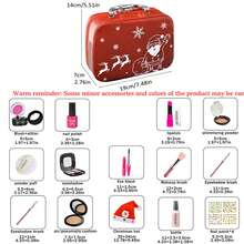 22pcs Christmas Makeup Toy Set For Girls, Includes Makeup Bag, Pretend Makeup Toys, Portable Makeup Case With Storage Box, Suitable For 3-9 Years Old, Makeup Gift Set