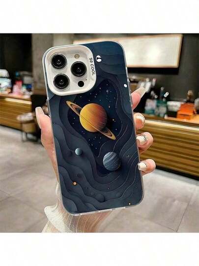 Kreative und personalisierte Planet Premium weiche Silikonhülle mit kreativem Modedesign für 17/17pro/17promax/17AIR/16 Promax/16 Plus/16 Pro/16, 15/14/13/12/11 - stoßfester Fallschutz, präzises Kameraloch & einteilige Silikonkonstruktion