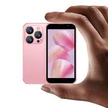 SOYES Regalo Sorpresa de Navidad, Mini Smartphone 3G Desbloqueado Teléfono Mini Teléfono Inteligente para Niños Pantalla Táctil HD de 3.0'' El Teléfono Más Pequeño del Mundo Batería de 1000mAh Dual SIM Slots Face ID Teléfono de Bolsillo para Niños 2GB+16GB Mejor Teléfono de Respaldo - Rosa - Ver 2