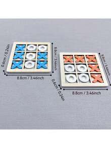 1 pièce Jeu de morpion en bois massif de haute qualité de 8,8 cm de hauteur (couleur aléatoire), très pratique à transporter. Compact et portable. Parfait pour les divertissements de jardin, les fêtes et également un cadeau ou un gadget de jeu de table idéal pour la famille. - Multicolore - Voir 5