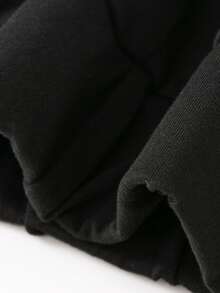 2pcs/Set Teen Girl Butterfly Print Short Sleeve T-Shirt And Flare Pants Outfit, Spring/Summer - Black - View 9