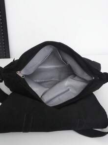 Bolso de hombro de mujer de gran capacidad, casual, versátil y de unicolor simple