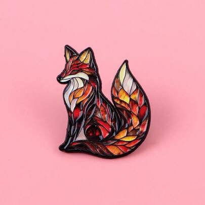 1 st/set rävemaljbrosch, kavajnål, märke, ryggsäcksdekor, modesmycken för kvinnor