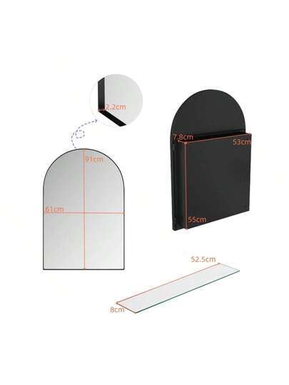 Elegante Oval Spiegel Cabinet, Built In Medicine Wand Mounted Cabinet Metal Frame, Adjustable Shelves, Storage Bathroom, Living Room Bedroom, Goud view 4