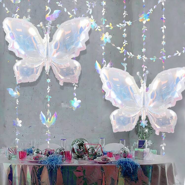2/4 piezas de globos de aluminio transparentes y coloridos con patrones de mariposa, y decoraciones de boda sencillas que se utilizan para cumpleaños, bodas, compromisos, fotografía al aire libre, fiestas de ducha, granjas, decoraciones de arco de globos, decoraciones de fiestas de ducha, despedidas de soltero, decoraciones para revelar el género, decoraciones para fotografía al aire libre, accesorios de fotografía, decoraciones para fiestas de princesas, San Valentín, y se pueden combinar de forma DIY - Multicolor - Añade 7