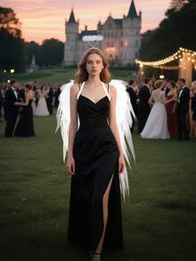 Angel Foam Wings Photo Booth Props, Huge Costumes Holiday Wings Christmas Carnival Party - White - View 5