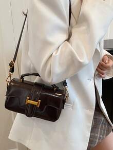 New Stylish Handbag, High-Quality Small Square Bag, Women's Casual Chic Shoulder/Crossbody Bag For Daily Use - Coffee - View 9