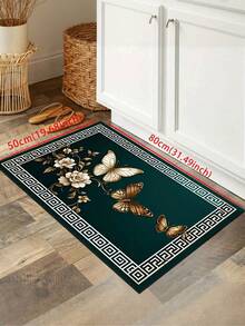 1 pieza Alfombra de cocina con patrón de mariposa y floral dorado, alfombra de lujo moderna absorbente y antideslizante para la cocina, alfombra de pasillo, decoración de cocina pequeña, alfombra para fiestas y reuniones en el hogar, felpudo de entrada interior, alfombra de cocina gruesa y cómoda sin olor, alfombra decorativa antideslizante para la cocina - Multicolor - Ver 13