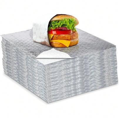 100-Pack 13.8x13.8-Inch Aluminum Foil Sheets for Food Wrapping, Heavy Duty Sandwich Wrapping Paper, Burrito Wraps, Foil Sheets & Tin Paper