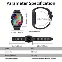 ERUN 智能手表（接听/拨打电话），2.01 英寸男女通用智能手表，多种运动模式，健身活动追踪器，计步器/卡路里计数器/相机/音乐播放，兼容无线通话，兼容 iOS 和安卓系统，通知提醒，步数卡路里计数器，查找我的手机，适用于安卓和 iOS 系统的智能手表，送给家人的好礼物