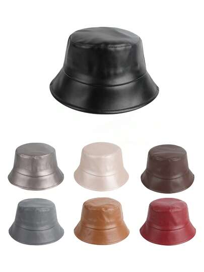 قبعة دلو من جلد البولي يوريثان الناعم، مناسبة للاستخدام اليومي والسفر والخارجي والرياضة والتنزه والحفلات في فصل الخريف