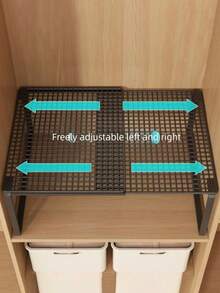 Heavy-Duty Adjustable Expandable Wardrobe Storage Rack - Space-Saving Stackable Metal Storage Rack With Polished Finish, No Assembly Required. Ideal For Kitchens, Bedrooms, Desk Organization, Multi-Purpose Shelving, Shoe Storage, Utility Racks, Wardrobe Storage Solutions, Closet Shelves, Cabinet Organization & Storage,