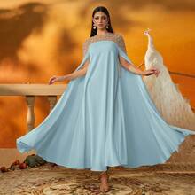 Elegante vestido largo tipo kaftan con bordados de cuentas pesadas, abaya larga y lujosa para mujeres, vestido modesto, vestidos árabes para mujeres