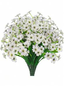 1 Bó hoa và cây bụi nhân tạo chống tia UV, hoa mùa xuân giả và cây xanh giả bằng nhựa, thích hợp cho vườn ngoài trời, hiên nhà, chậu cây, giỏ treo, trang trí nhà cửa. - Nhiều màu - Xem 14