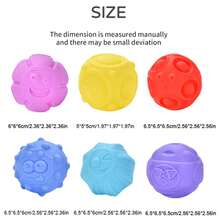 6pcs Baby Sensory Balls, Soft Textured Balls Set, Infant Tactile Stimulation Balls Toys, PVC Material, Birthday Holiday Gift, Baby Toys - Multicolor - View 7