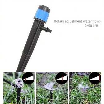 Regadores de riego ajustables de 360 grados con patrón de círculo completo, emisores de goteo de riego por goteo con forma de abanico de micro rociado para tubo de 4 mm/7 mm para el hogar y el jardín