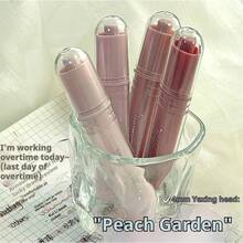 4pcs/Box Gradient Pink Fluorescent Highlighter Pens, Smudge-Proof, Vibrant & Soft Colors - Ink, Ideal For Quick Notes And Illustrations