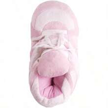 Happy Feet Mens and Womens Standard Sneaker Slippers - Rosa y blanco - Ver 4