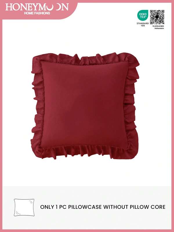 1 pieza Funda de cojín estilo francés romántico sin relleno, funda de cojín decorativa romántica y elegante para dormitorio/dormitorio/sofá/sofá, regalo para amante, amigo. Lavable a máquina. Burdeos. Certificado Oeko-Tex