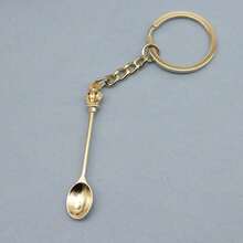 Jewelry Simple Spoon Keychain Pendant - Antique Silver - View 6