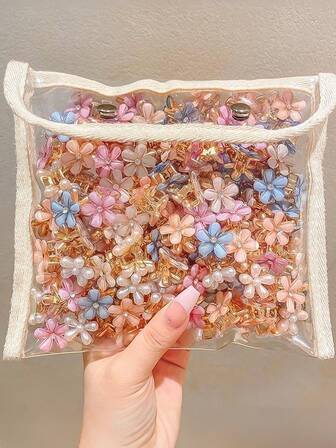  VBOOR 5/10pcs Elegant & Delicate Women Hair Clips, Camellia Flower Mini Claw Clips With Rhinestones, Gentle On Hair, Suitable For Daily And Party Wear Winter Hair Accessories Fashion Hair Claw