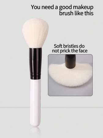 1pc Soft & Even Powder Brush, Multi-Purpose Makeup Brush For Setting Powder, Blush, Contouring, Loose Powder,Foundation Brush,Concealer Brush,Blush Brush,Contour Brush,Blush Brush,Bronzer Brush,Powder Brush,Foundation Brush,Blush Brush